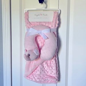 SOLD…..NWT. Baby blanket and travel pillow. Blush pink.